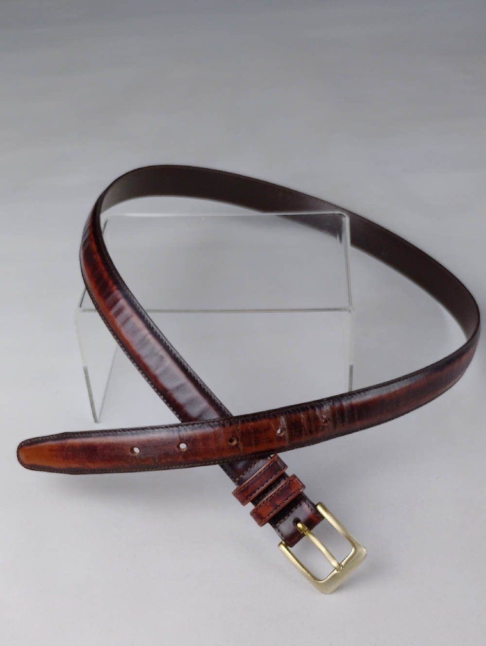 Bass Mens Brown Leather Belt.